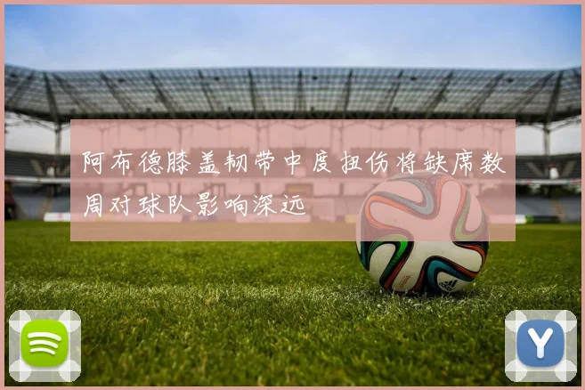 阿布德膝盖韧带中度扭伤将缺席数周对球队影响深远